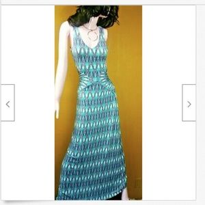Tart BLUE Print Sleeveless Maxi Dress Size SMALL